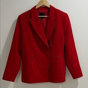NWOT Dynamite Women’s Blazer Large Red Double Breasted Tailored Valentine’s